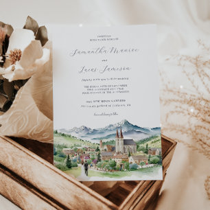 Invitation Village de montagne élégant Mariage