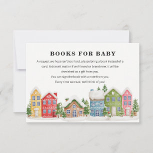 Invitation Village d'hiver Baby shower enneigé Books Demande