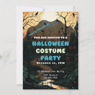Invitation Ville d'Halloween Vintage Halloween