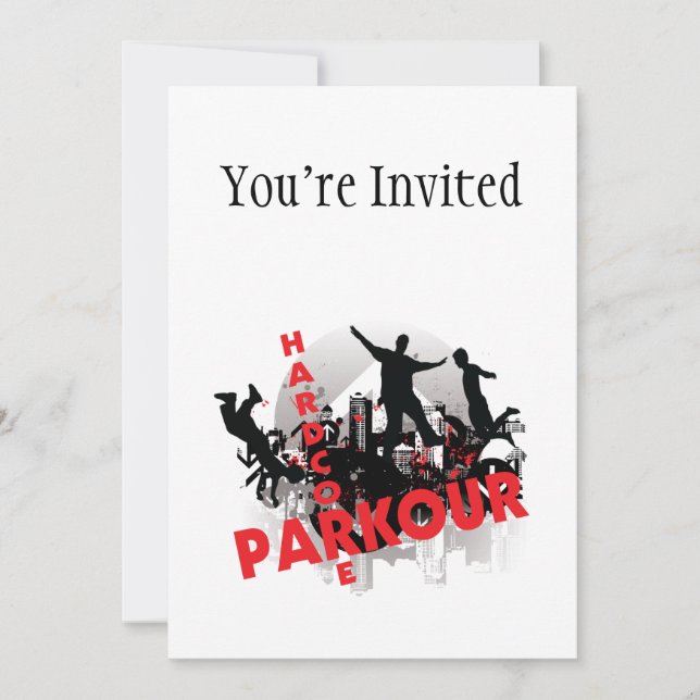 Invitation Ville inconditionnelle de grunge de Parkour (Devant)