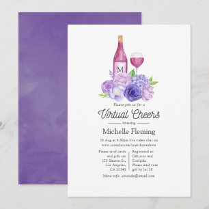 Invitation Vin à Fête des mariées florale Toiture Douche virt