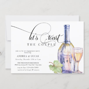 Invitation Vin aquarelle Elegant Engagement Party