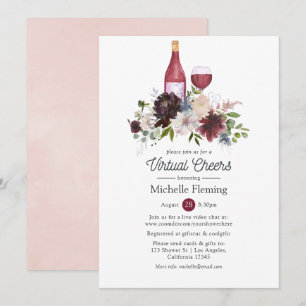 Invitation Vin Bourgogne et rose pâle Fête des mariées virtue