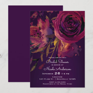 Invitation Vin de Bourgogne Fleur Rose Violet Baignoire de Ma