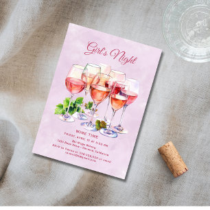 Invitation Vin de nuit pour filles roses