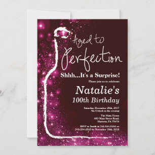 Invitation Vin de Surprise pour les 100 ans Vieilli à la Perf