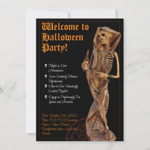 Invitation Vin et mort Halloween l'invitation