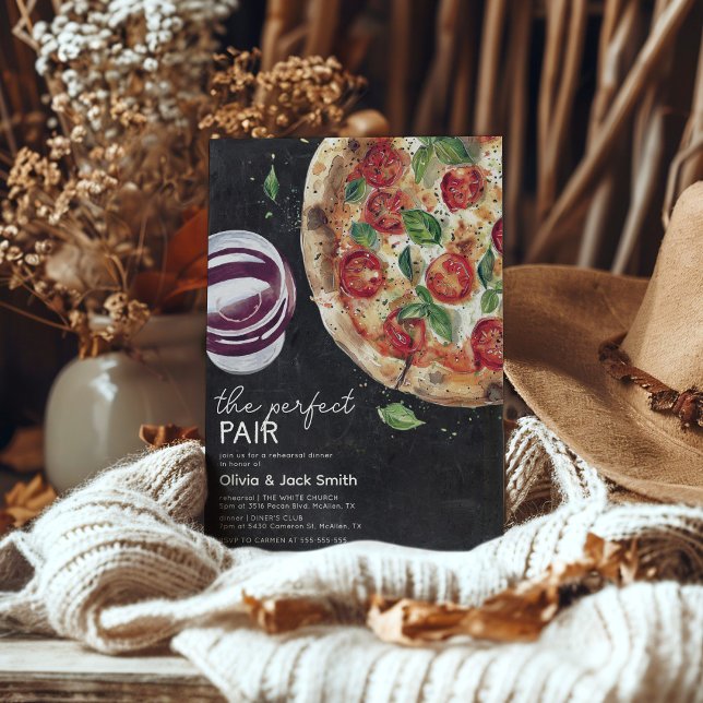 Invitation Vin et pizza Dîner de répétition parfait (Créateur téléchargé)