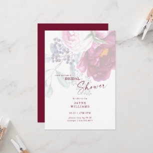 Invitation Vin Floral Élégante Fête des mariées