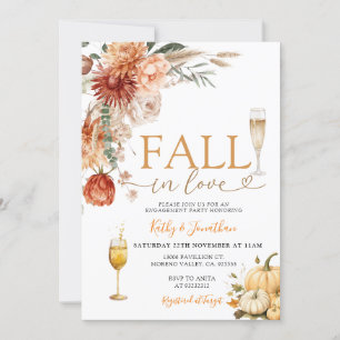 Invitation Vin floral rustique chute en amour