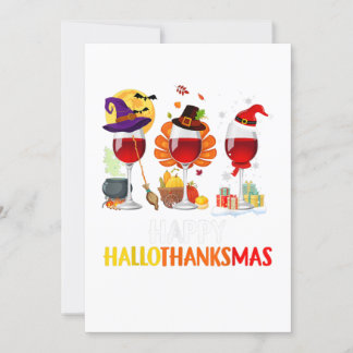 Invitation vin halloween thanksgiving noël heureux