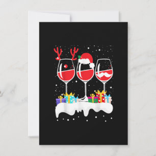 Invitation Vin Noël Lumières Noël Femmes Santa Hat Reindee