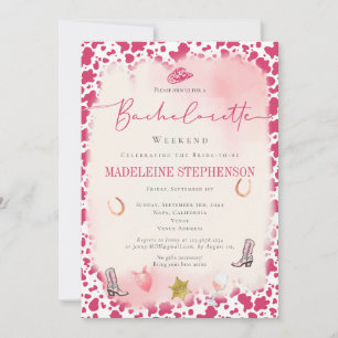 Invitation Vin Rose Cowgirl Pays Bachelorette Itinéraire