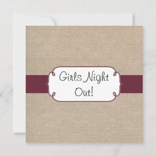 Invitation Vin rustique et nuit beige de filles de toile de