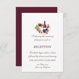Invitation Vin Tasring Fleurs Bourgogne Réception de mariage