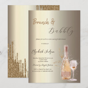 Invitation Vin Verre Champagne Fête des mariées