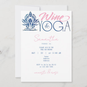 Invitation Vin & Yoga Namaste & Rose Brunch minimum Anniversa