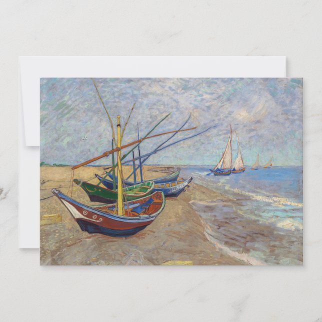 Invitation Vincent van Gogh - Bateaux de pêche sur la plage (Devant)