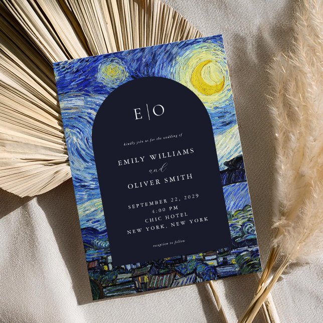 Invitation Vincent Van Gogh Mariage de nuit Starry (Créateur téléchargé)