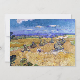 Invitation Vincent van Gogh - Meules de blé avec des moissonn