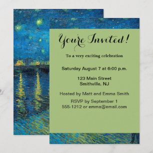 Invitation Vincent Van Gogh Nuit étoilée sur le Rhône