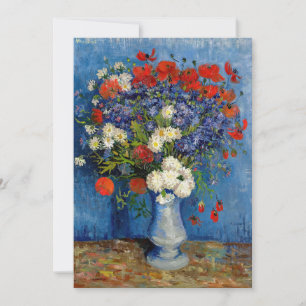 Invitation Vincent van Gogh - Vase avec des Bleuets & Coqueli