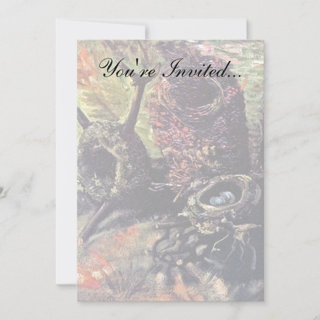 Invitation Vincent Van Gogh - Vie morte avec nids d'oiseaux (Devant)