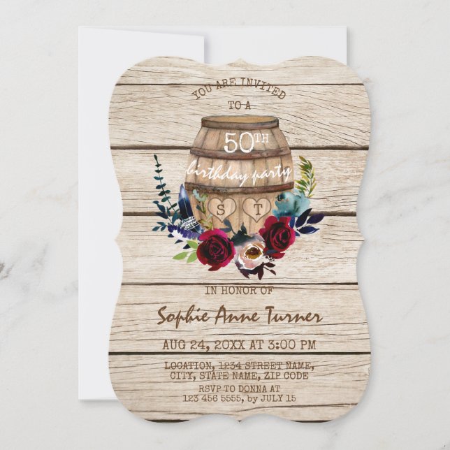 Invitation Vinerie Floral Vin Baril 50e Anniversaire (Devant)