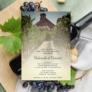 Invitation Vineyard et Red Barn Brunch d'après mariage