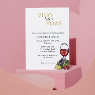 Invitation Vino avant de promettre l'invitation de la douche