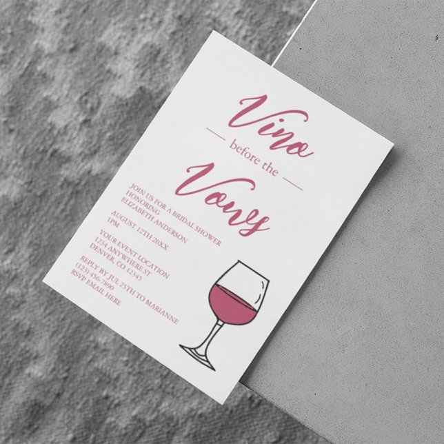 Invitation Vino Avant La Fête des mariées Vows (Créateur téléchargé)