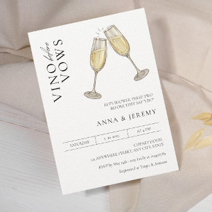 Invitation Vino avant Voeux Réception de mariage pour couples