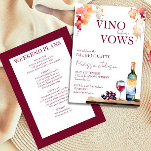 Invitation Vino avant voeux vin bachelorette modèle