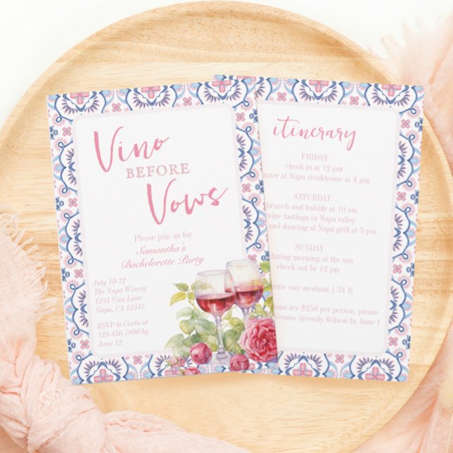 Invitation Vino Avant Vows Napa Bachelorette (Créateur téléchargé)