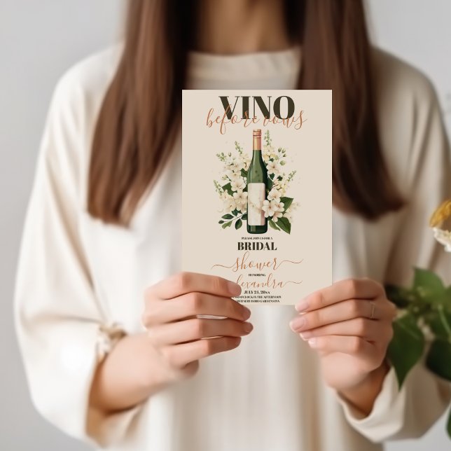 Invitation Vino Avant Vows Vin Dégustation Fête des mariées (Créateur téléchargé)