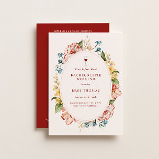 Invitation Vino Before Vows Bachelorette Weekend