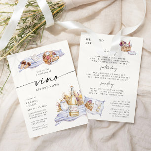 Invitation Vino Before Vows Vignoble Week-end d'enterrement d