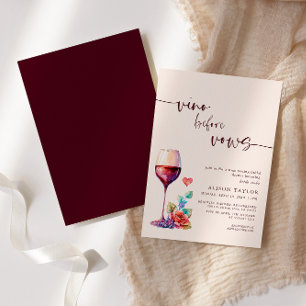 Invitation Vino Before Vows Vine Fête des mariées Bourgogne