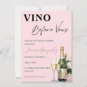 Invitation Vino Before Vows Vine Vine Fête des mariées vinico