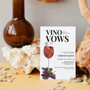 Invitation Vino élégant avant les voeux vin Fête des mariées