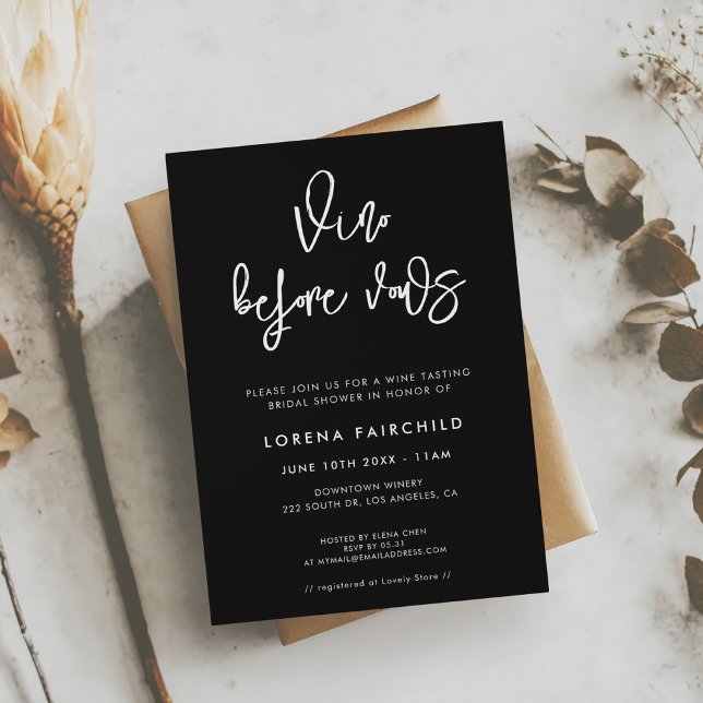 Invitation Vino noir moderne contemporain avant voeux (Créateur téléchargé)