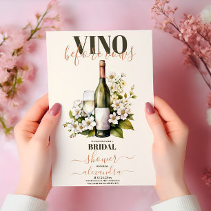 Invitation Vino rose pâle avant Vows Fête des mariées