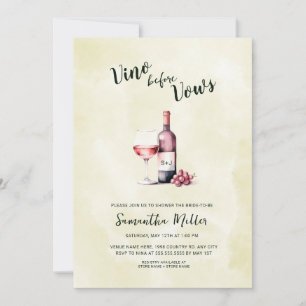 Invitation Vino simple avant Vows Fête des mariées de vin rou