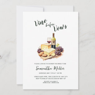 Invitation Vino simple avant Vows Fête des mariées de vin rou