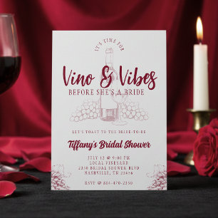 Invitation Vino & Vibes Enterrement de Vie de Jeune Fille