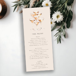 Invitation Vins de Champagne Floral Blush Vins Mariage Menu