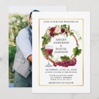 Vins de raisin d'aquarelle Mariage photo de la cou