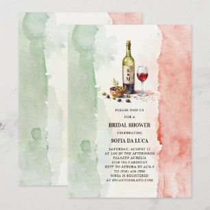 Invitation Vins italiens Olives Italie Fête des mariées