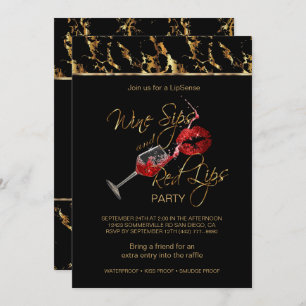Invitation Vins Sips et Red Lipsense Party