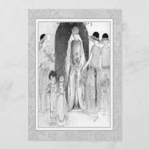 Invitation Vintage 1920 Douche de la fête nuptiale gris et bl